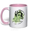 Mug with a colored handle Taurus girl light-pink фото