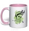 Чашка с цветной ручкой Козерог девушка Нежно розовый фото