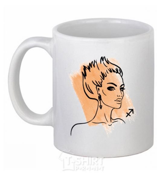 Ceramic mug Sagittarius girl White фото