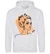 Men`s hoodie Sagittarius girl sport-grey фото