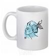 Чашка керамическая Рыбы девушка Белый фото