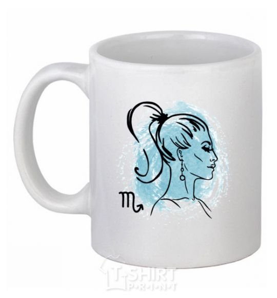 Ceramic mug Scorpio girl White фото