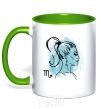 Mug with a colored handle Scorpio girl kelly-green фото