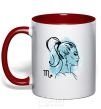 Mug with a colored handle Scorpio girl red фото