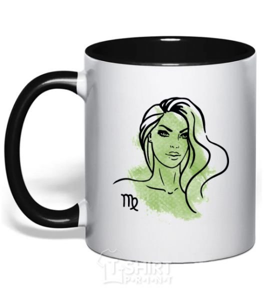 Mug with a colored handle Virgo girl black фото
