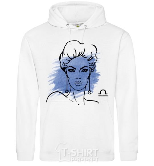 Men`s hoodie Libra girl White фото