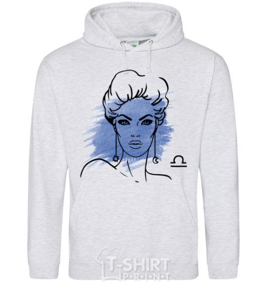 Men`s hoodie Libra girl sport-grey фото