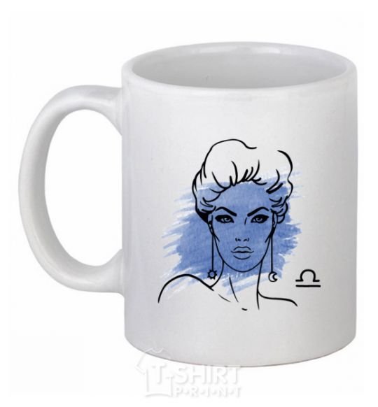 Ceramic mug Libra girl White фото