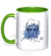 Mug with a colored handle Libra girl kelly-green фото