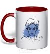 Mug with a colored handle Libra girl red фото