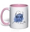 Mug with a colored handle Libra girl light-pink фото