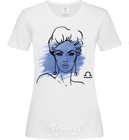Women's T-shirt Libra girl White фото