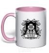Mug with a colored handle Virgo skeleton light-pink фото