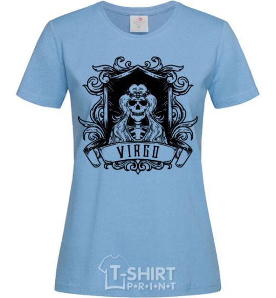 Women's T-shirt Virgo skeleton sky-blue фото