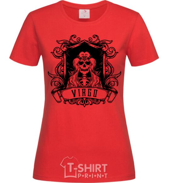Women's T-shirt Virgo skeleton red фото