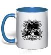 Mug with a colored handle A scorpion with a skull royal-blue фото