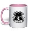 Mug with a colored handle A scorpion with a skull light-pink фото