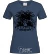 Women's T-shirt A scorpion with a skull navy-blue фото