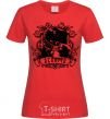 Women's T-shirt A scorpion with a skull red фото