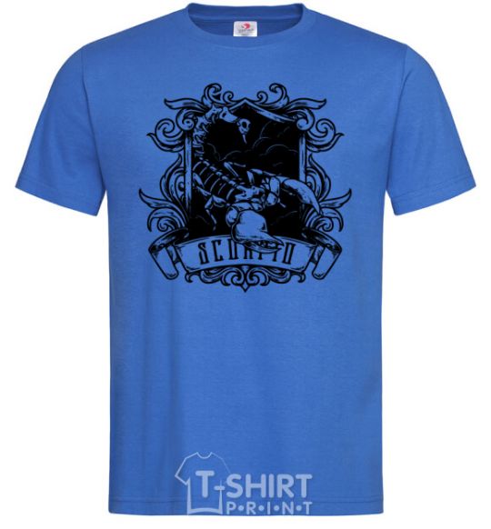 Men's T-Shirt A scorpion with a skull royal-blue фото