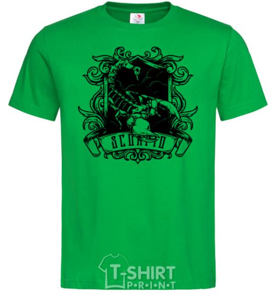 Men's T-Shirt A scorpion with a skull kelly-green фото