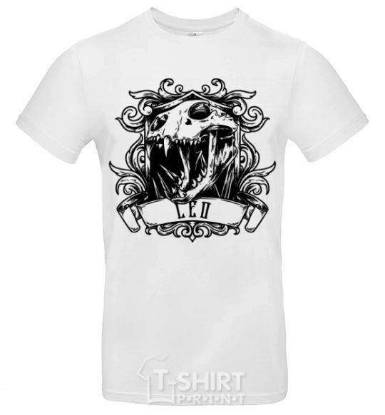 Men's T-Shirt Lion skull White фото