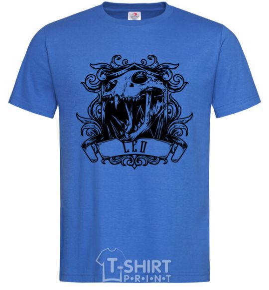 Men's T-Shirt Lion skull royal-blue фото