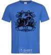 Men's T-Shirt Lion skull royal-blue фото