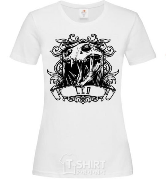 Women's T-shirt Lion skull White фото