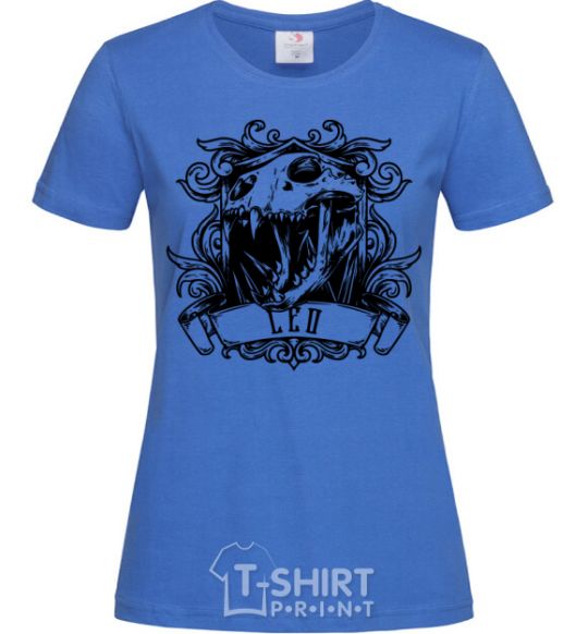 Women's T-shirt Lion skull royal-blue фото