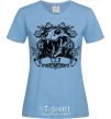 Women's T-shirt Lion skull sky-blue фото