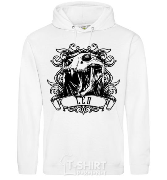 Men`s hoodie Lion skull White фото