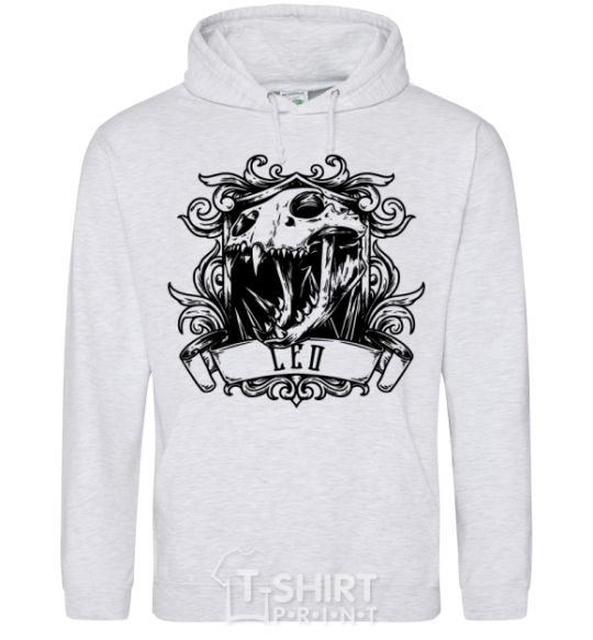 Men`s hoodie Lion skull sport-grey фото