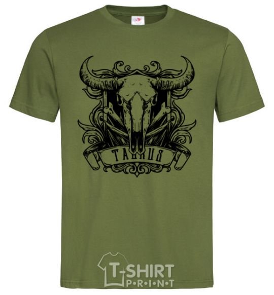 Men's T-Shirt Taurus skull millennial-khaki фото