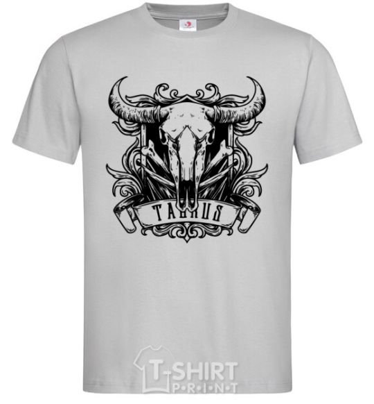 Men's T-Shirt Taurus skull grey фото