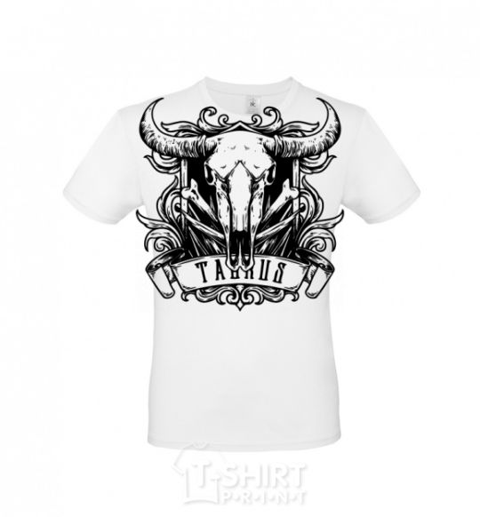 Men's T-Shirt Taurus skull White фото