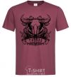 Men's T-Shirt Taurus skull burgundy фото