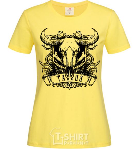 Women's T-shirt Taurus skull cornsilk фото