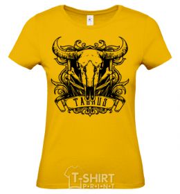 Women's T-shirt Taurus skull cornsilk фото