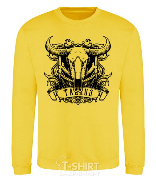 Sweatshirt Taurus skull yellow фото