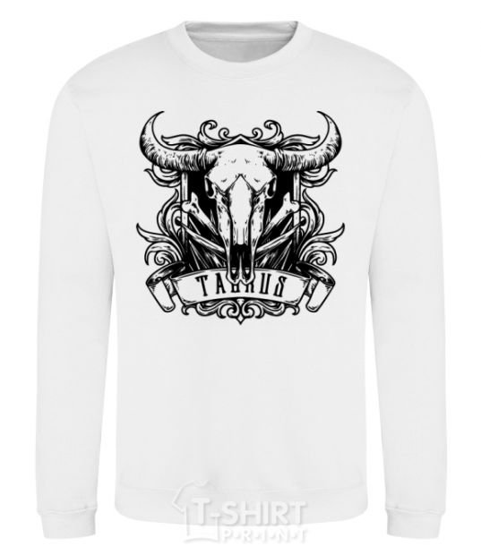 Sweatshirt Taurus skull White фото