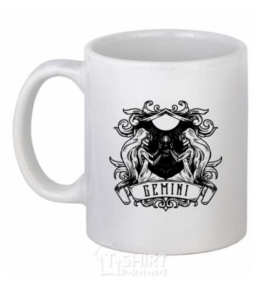 Ceramic mug Gemini skeleton White фото