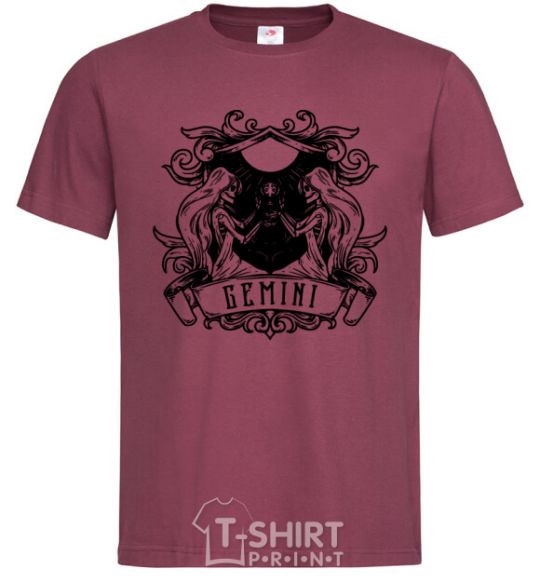 Men's T-Shirt Gemini skeleton burgundy фото