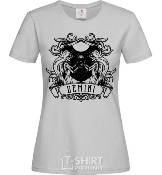 Women's T-shirt Gemini skeleton grey фото