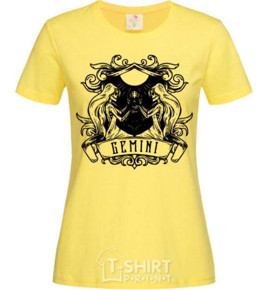 Женская футболка Близнецы скелет Лимонный фото