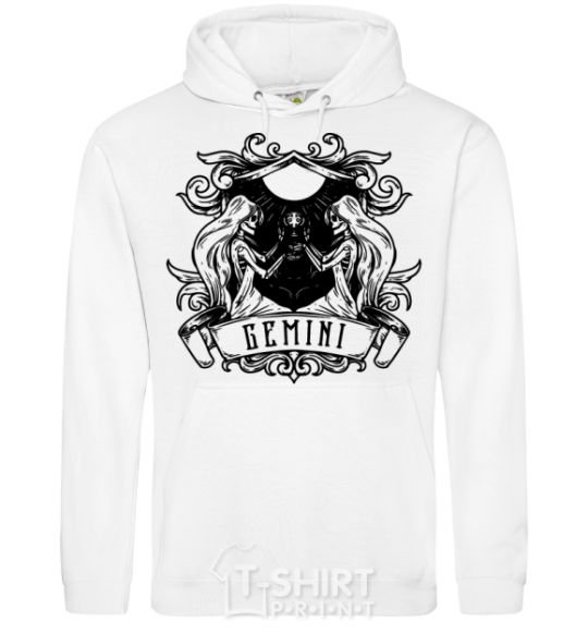 Men`s hoodie Gemini skeleton White фото