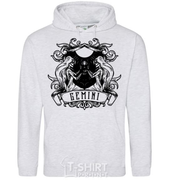 Men`s hoodie Gemini skeleton sport-grey фото