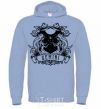 Men`s hoodie Gemini skeleton sky-blue фото