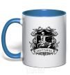 Mug with a colored handle Sagittarius skeleton royal-blue фото