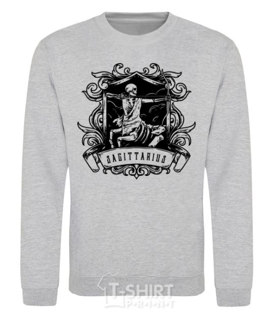 Sweatshirt Sagittarius skeleton sport-grey фото